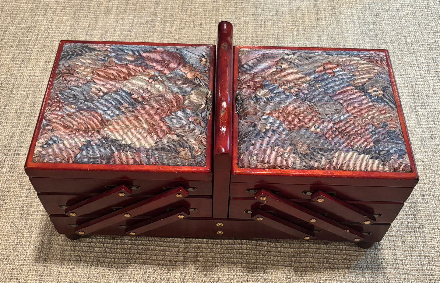 Birchfield Accordion Tapestry Expanding Sewing Box