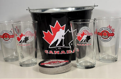 Team Canada Hockey Beer Glass and Ice Bucket Set