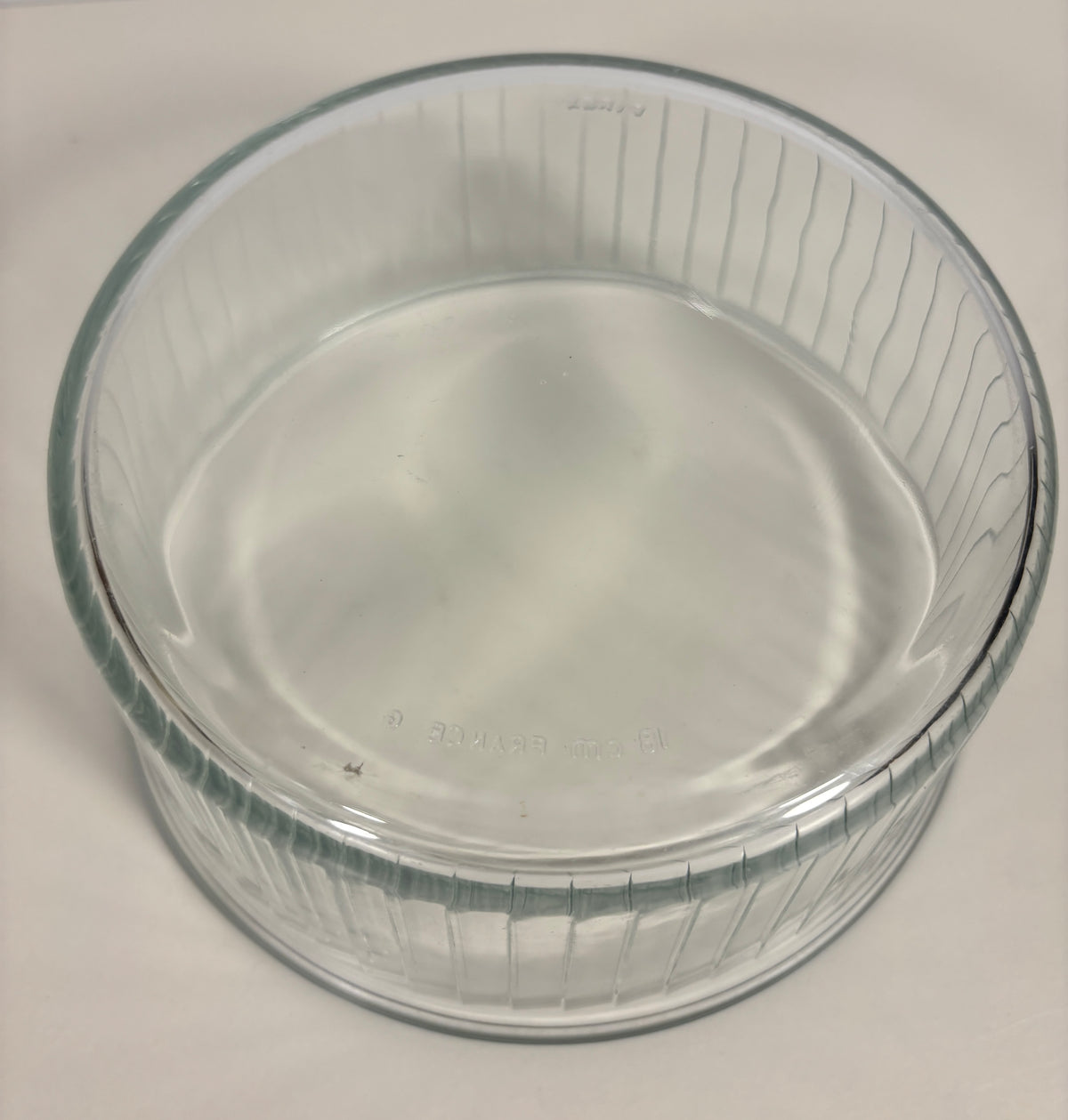 Pyrex France Clear Ribbed Soufflé Dish