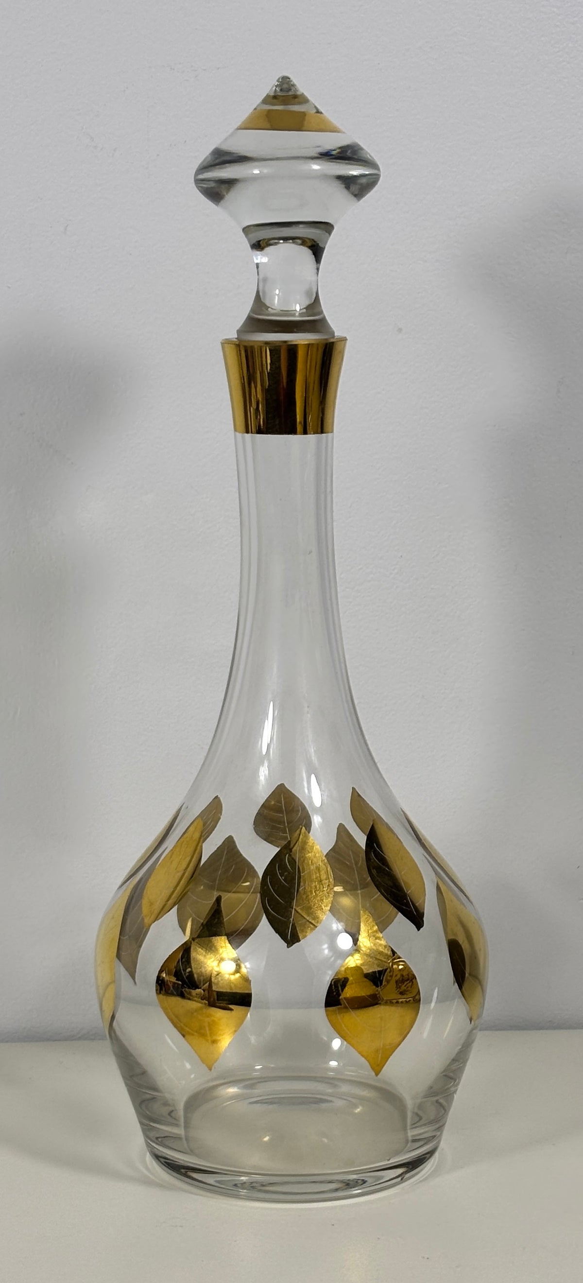 Vintage Genie Shaped Gold Leaf Theme Decanter