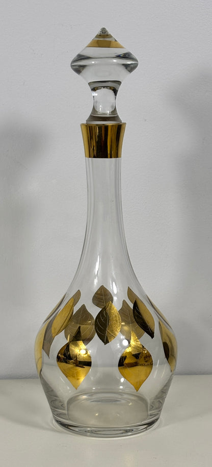 Vintage Genie Shaped Gold Leaf Theme Decanter