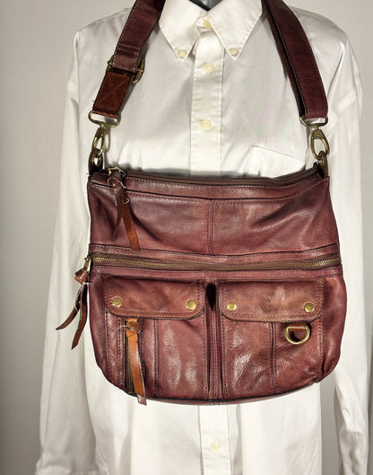 Fossil Morgan Brown Leather Crossbody Purse