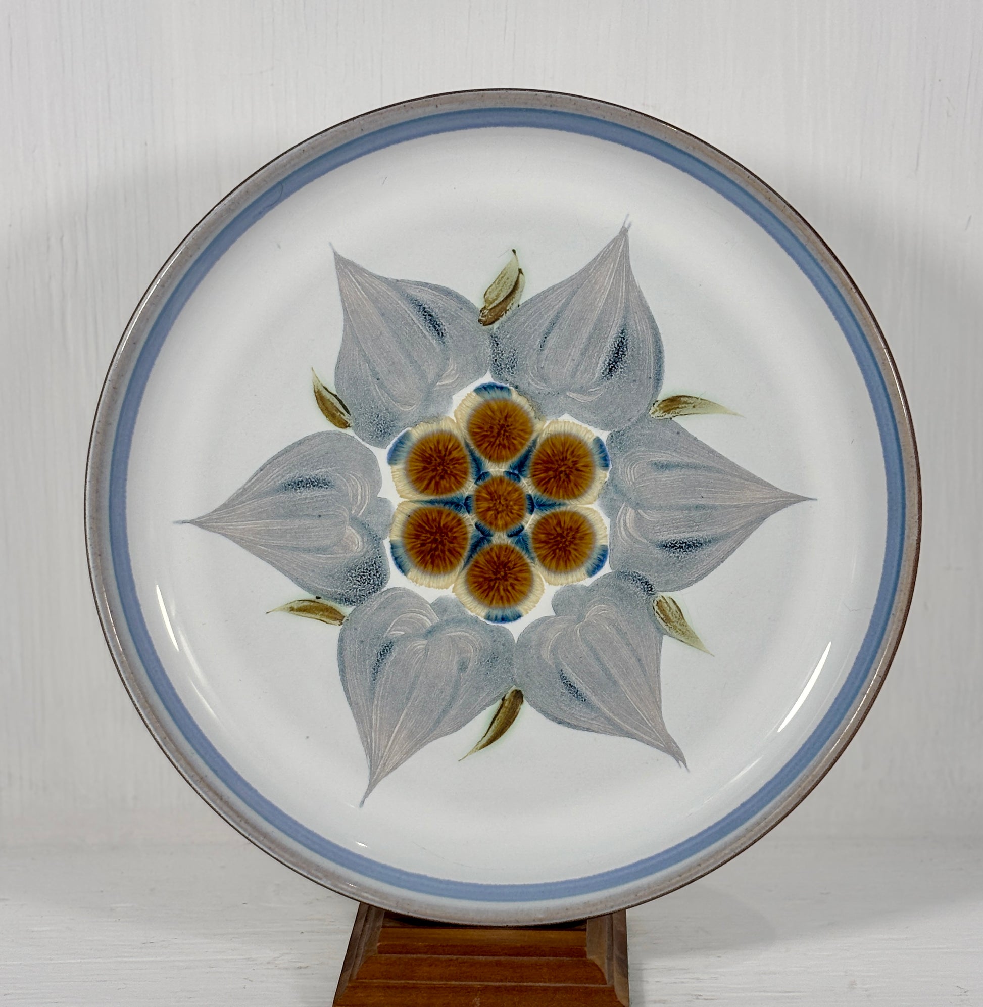 plate with floral design on a white background