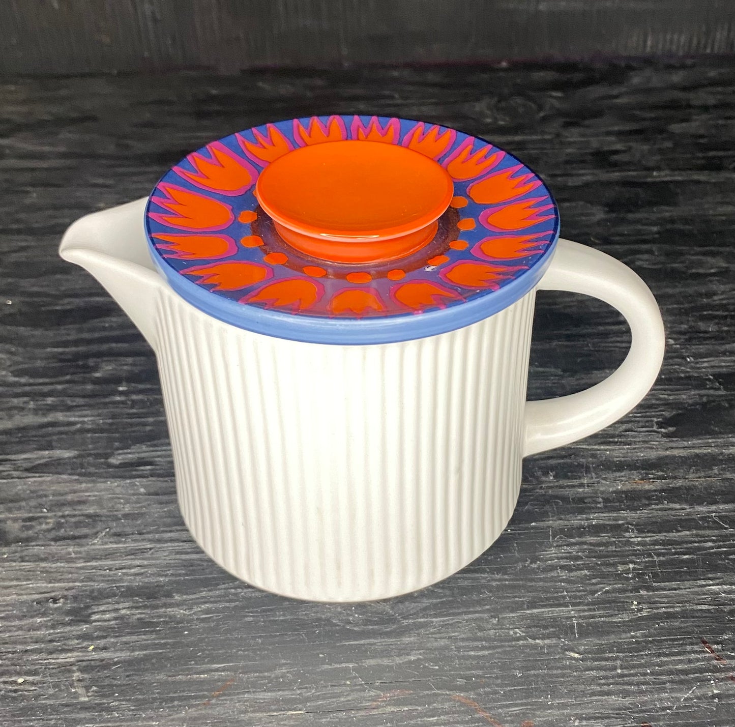 Thomas Rosenthal Orange and Blue Flower Creamer