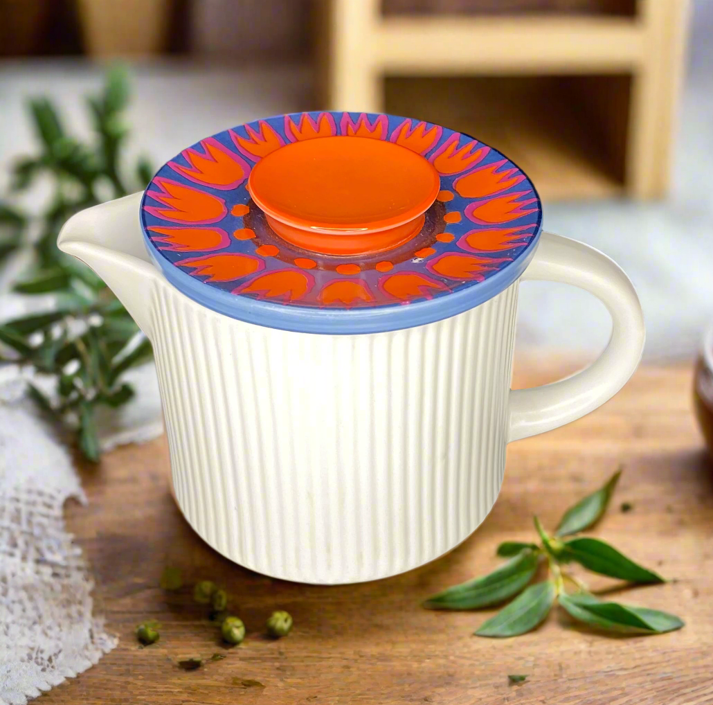 Thomas Rosenthal Orange and Blue Flower Creamer