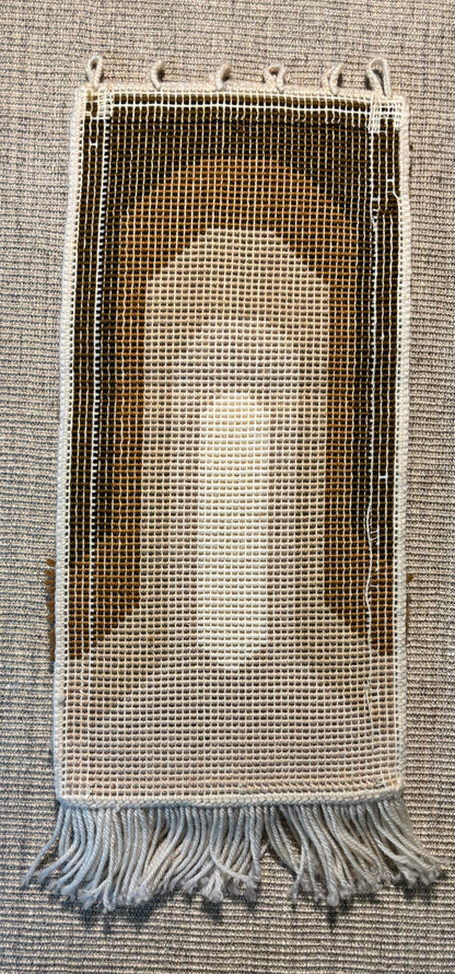Mid Century Abstract Geometric Latch Hook Tapestry
