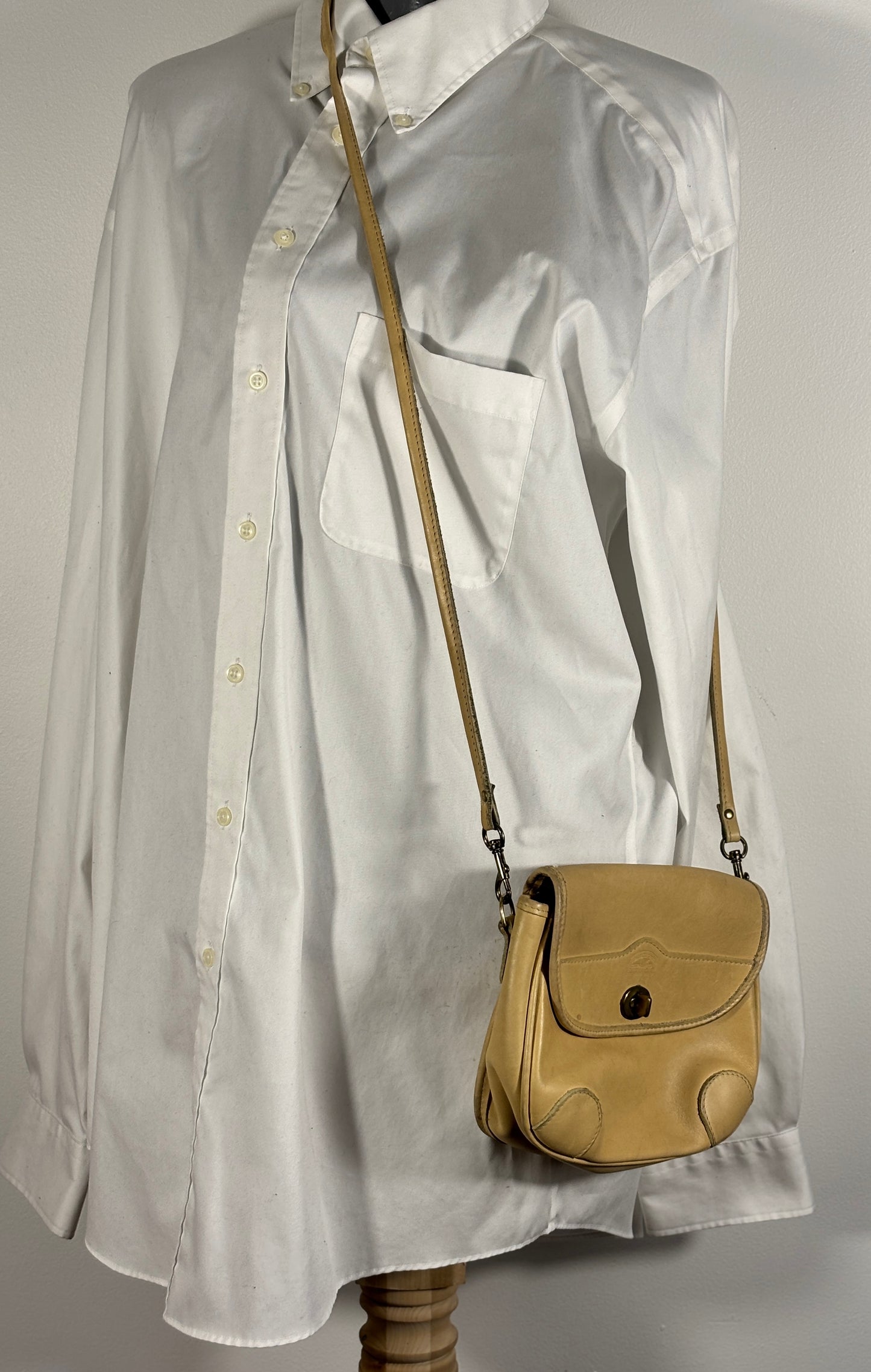 Kettle Creek Canvas Co Putty Beige Leather Crossbody Bag