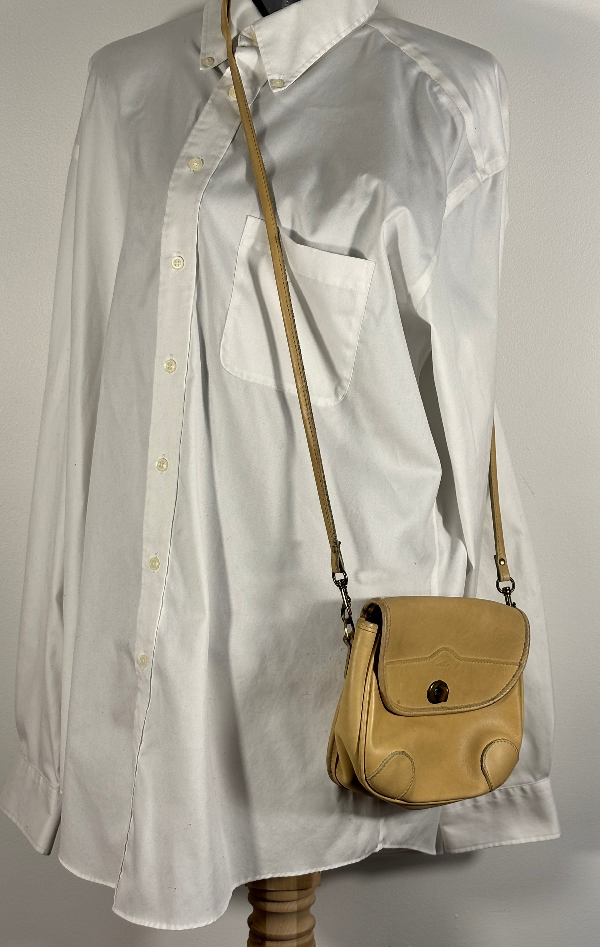 Kettle Creek Canvas Co Putty Beige Leather Crossbody Bag