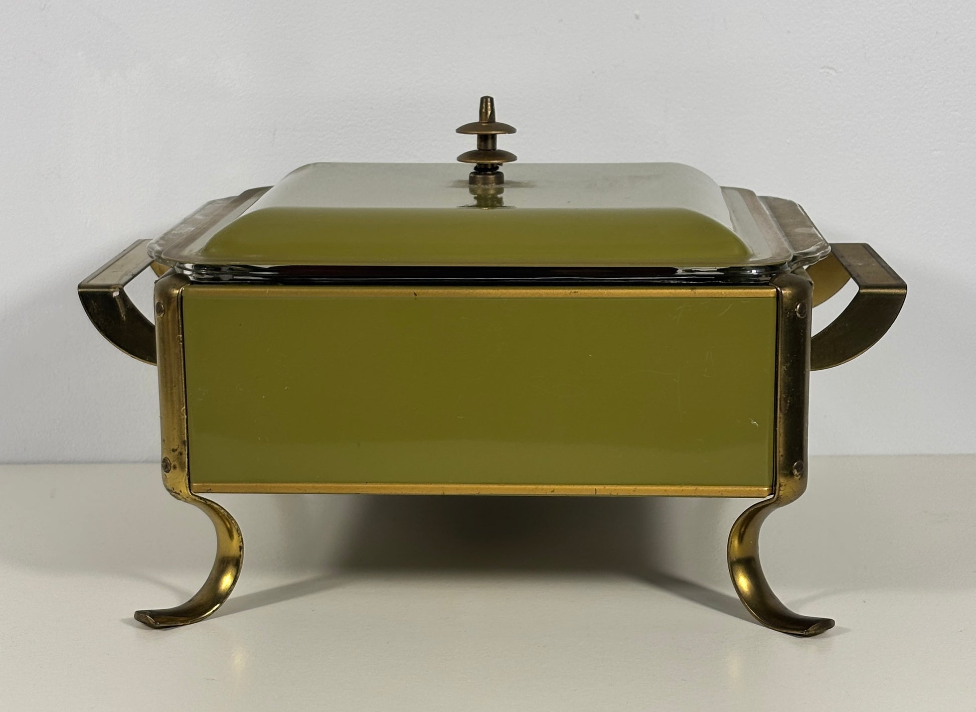 Anchor Hocking Fire King Vintage Green Chafing Dish and Cake Dish