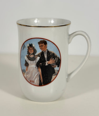 1982 Norman Rockwell Collection Young Love Couple Mug