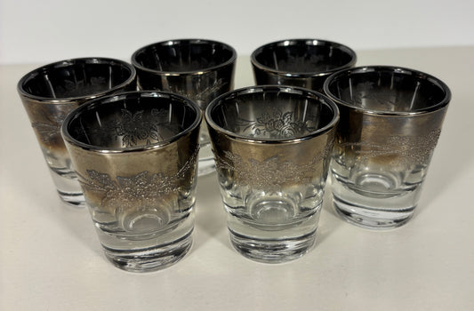 Vitreon Queens Lustreware Silver Fade Shot Glass Set
