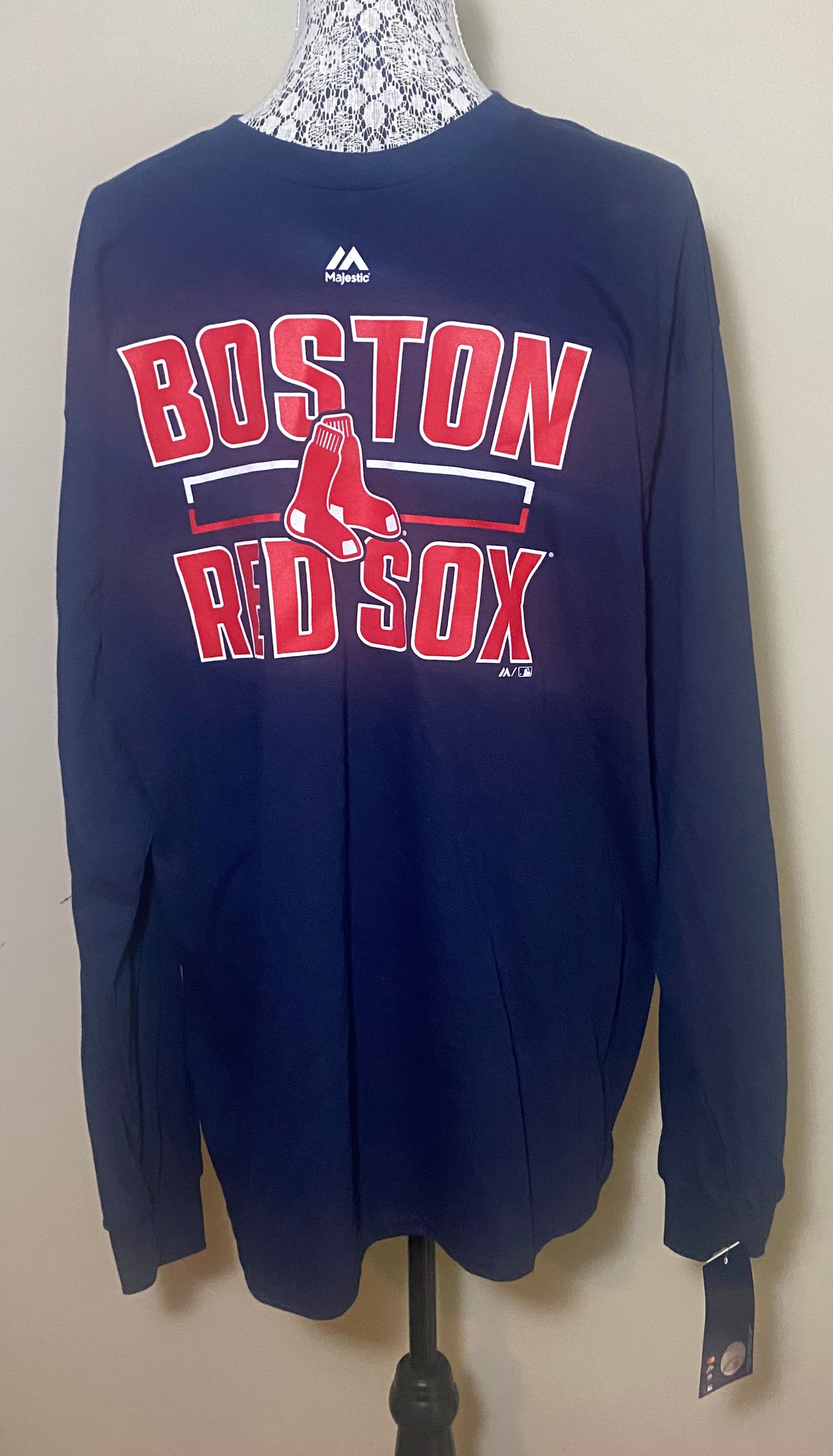 Boston Red Sox Majestic Long Sleeve T shirt Adult XL