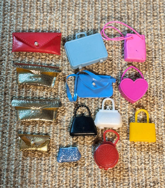 Lot of Vintage Barbie Purses and Bags