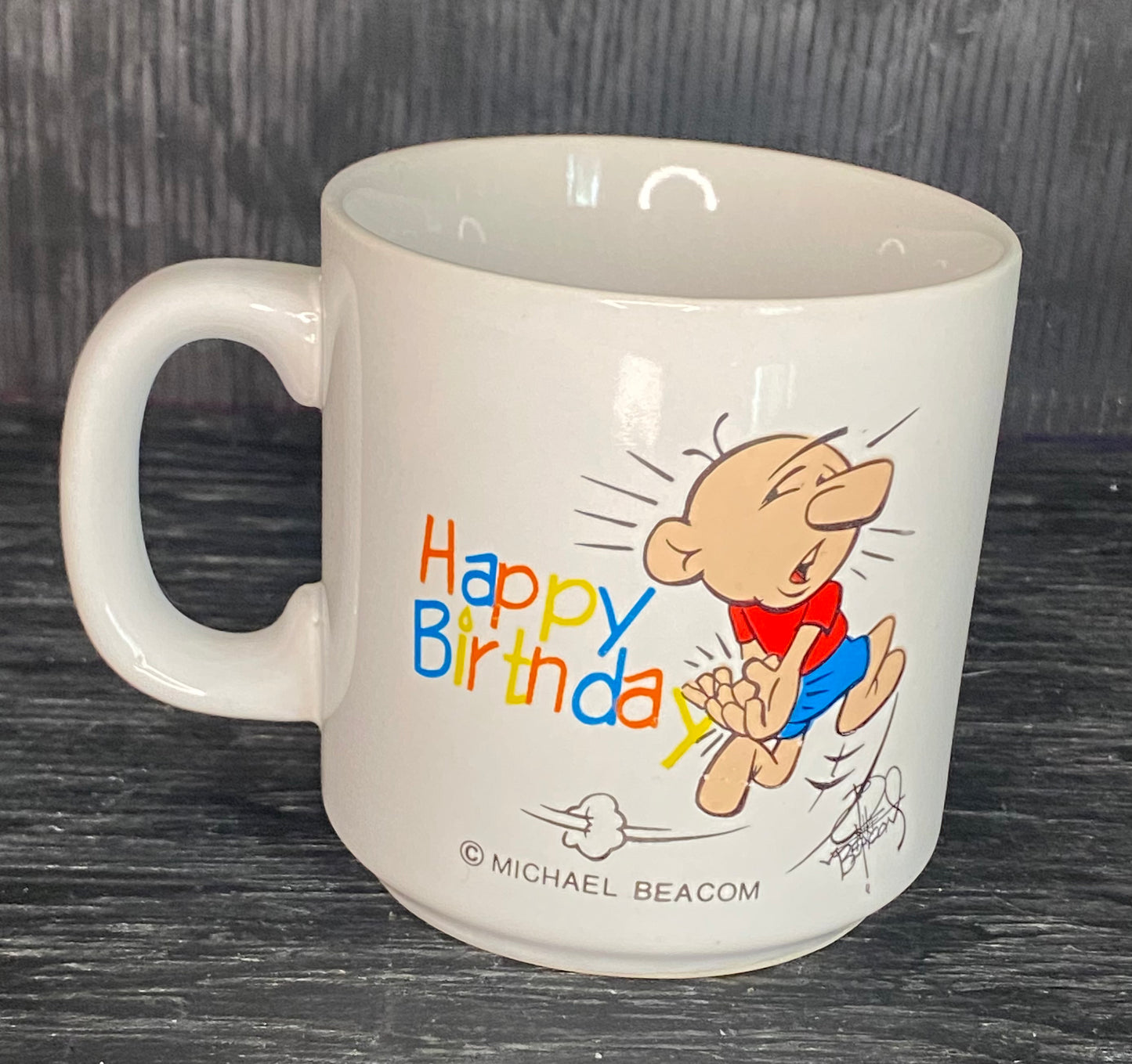 Michael Beacom Vintage Happy Birthday Mug