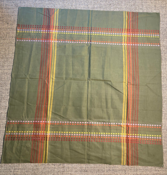 Green Vintage Red Yellow Striped Tablecloth