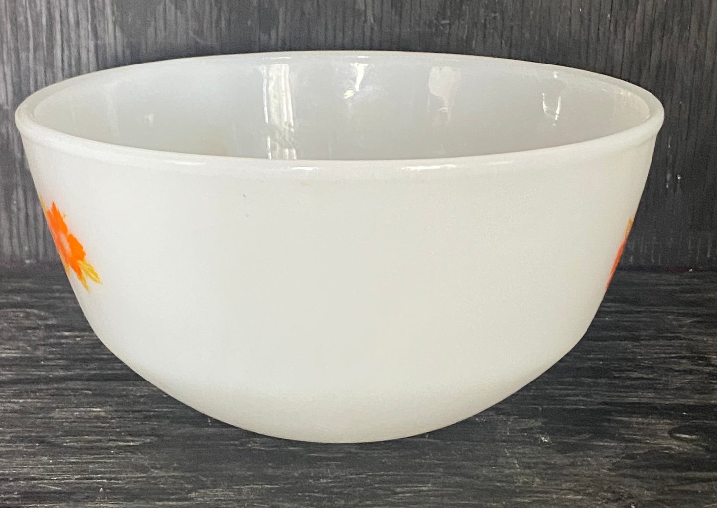 Federal Glass Orange Flower 7 Inch Mixing Bowl