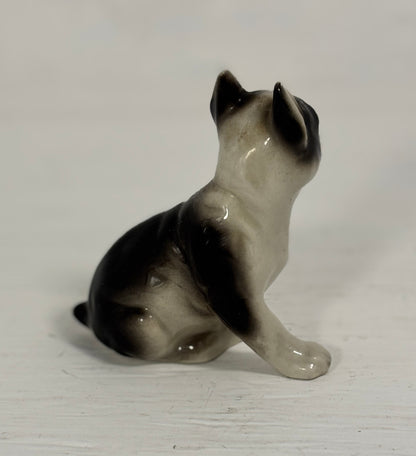 Hand Painted Vintage Ceramic Boston Terrier Figurine
