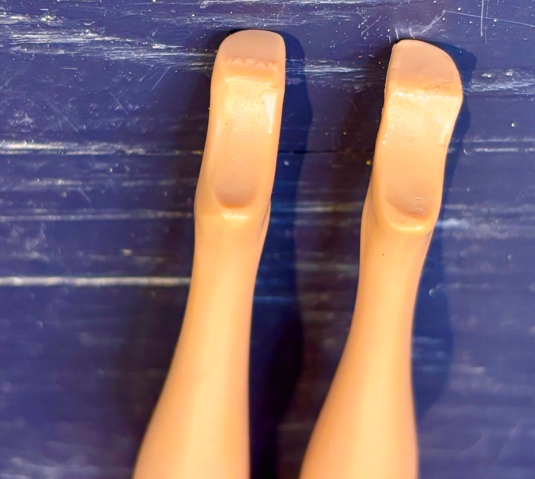 Circa 1960s Bubble Cut Blonde Barbie feet showing Japan