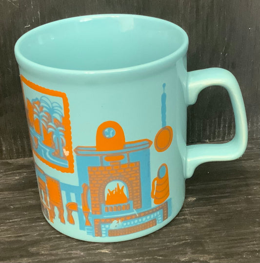 Staffordshire Potteries Vintage Blue Fireplace Den Mug