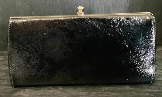 John Hort Black Patent Leather Clutch Purse