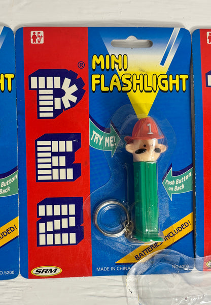 Vintage Pez Mini Flashlights New on Cards lot of 3