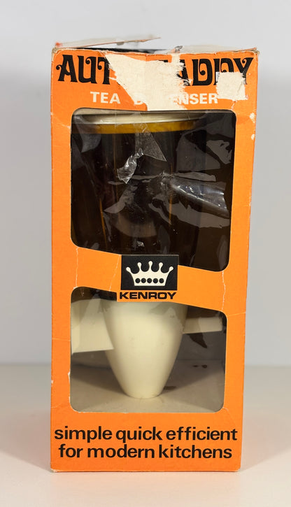 Rare KenRoy kitchenware featuring the automatic tea measuring caddy.