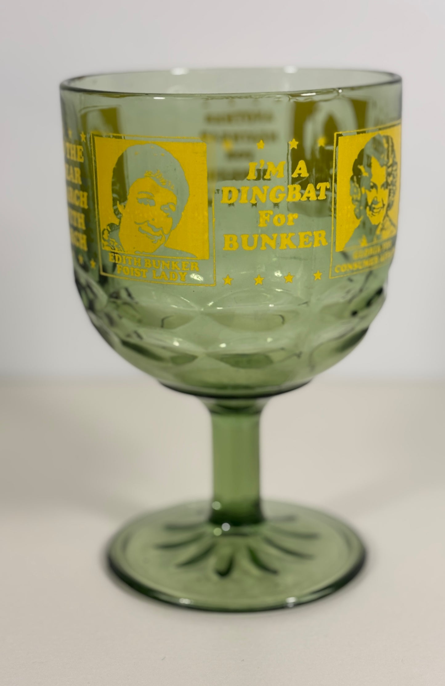 1972 Archie Bunker for President Glass Goblet