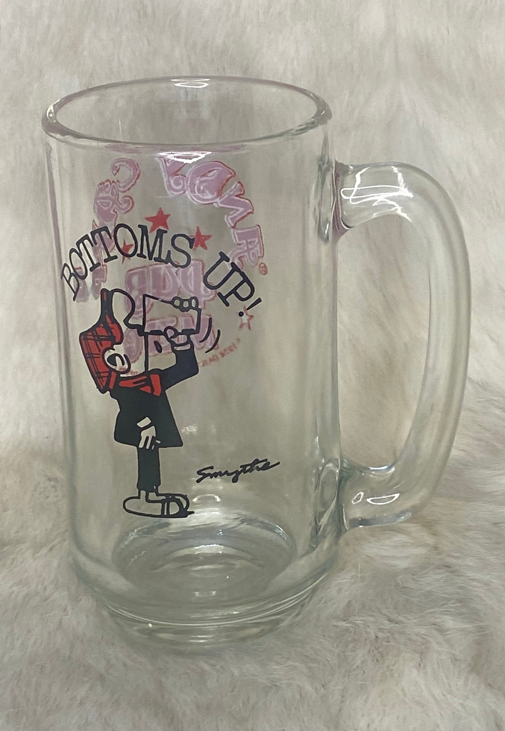 Andy Capp Bottoms up Vintage Pub Mug Beer Glass