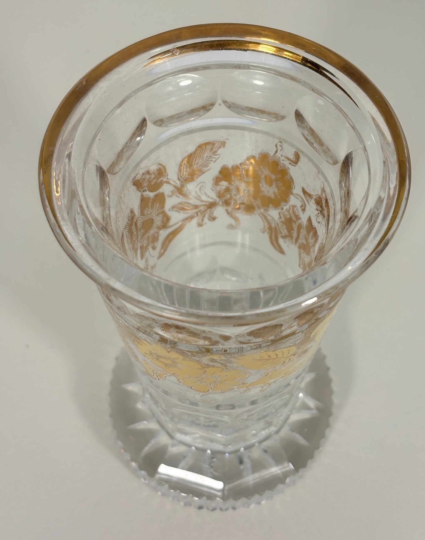 Vintage French Crystal Gold Vase