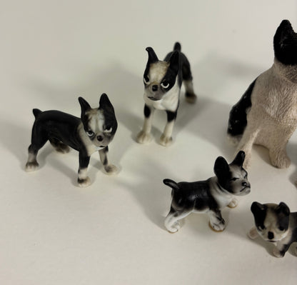 Lot of Boston Terrier Frenchie Mini Dog Figurines