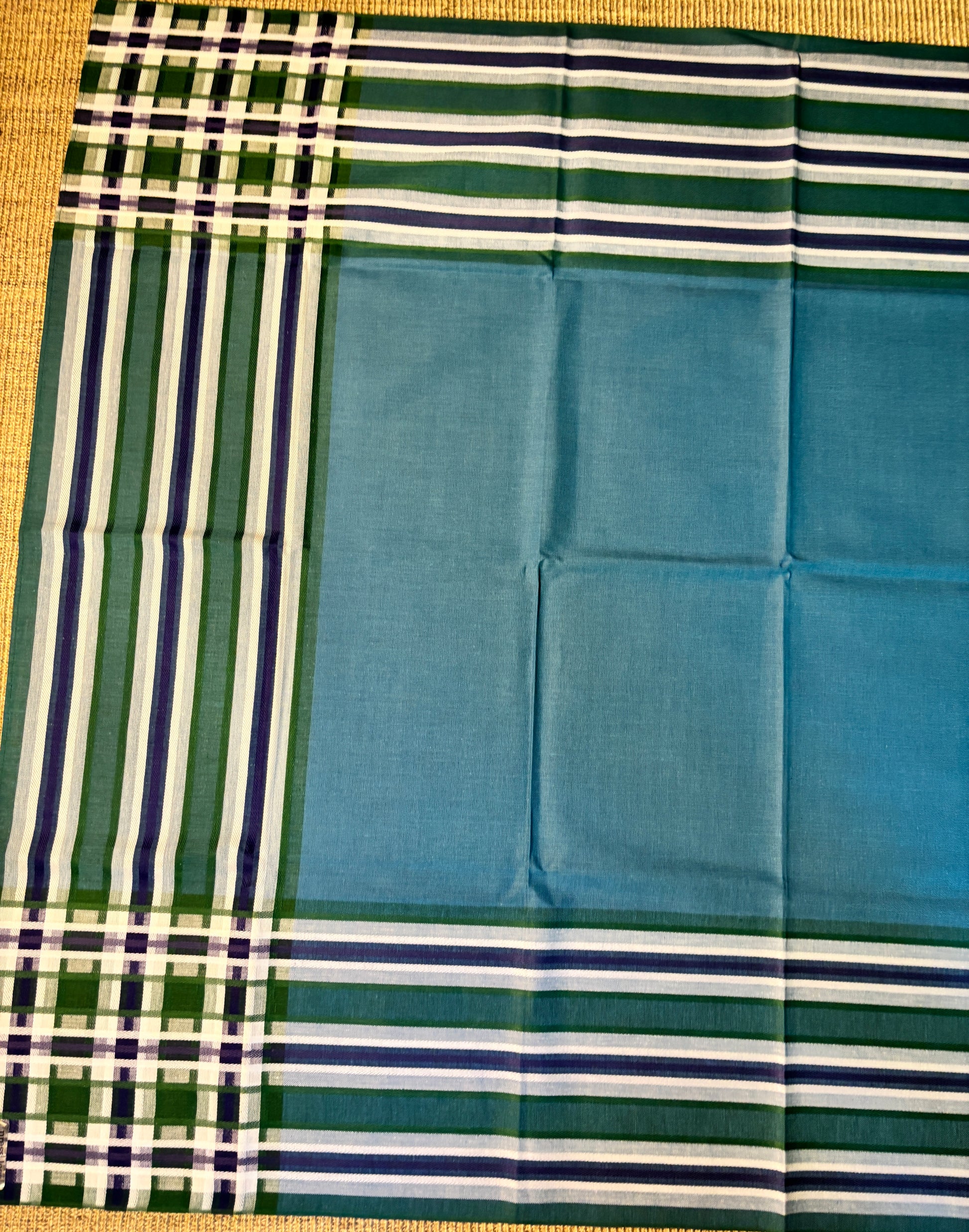 Finlayson Checkered Striped Blue Tablecloth