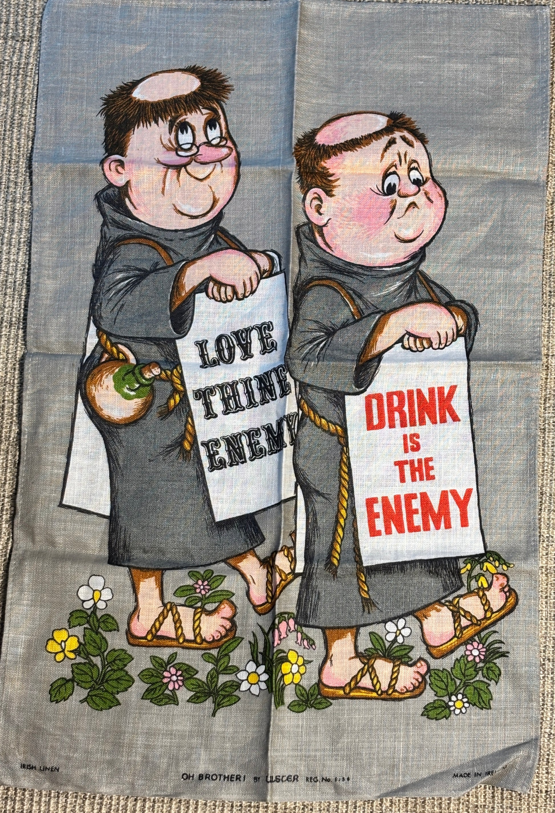 Ulster Weavers Oh Brother Drink is the Enemy Monk Tea Towel