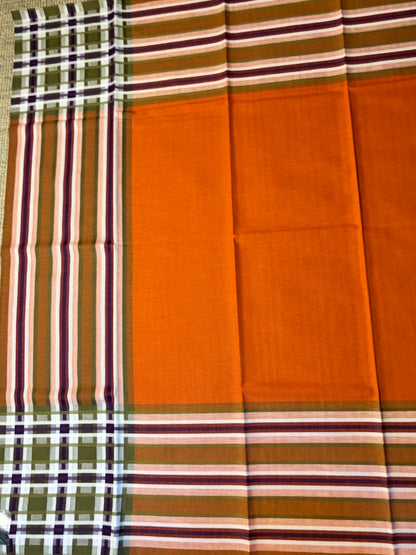 Finlayson Finland Checkered Striped Orange Retro Tablecloth