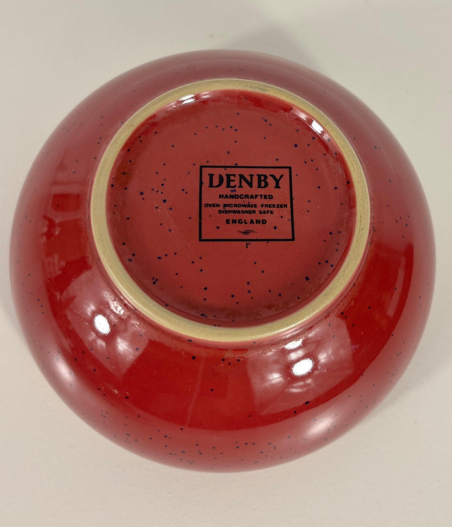 Denby Harlequin Red and Blue Soup Bowl