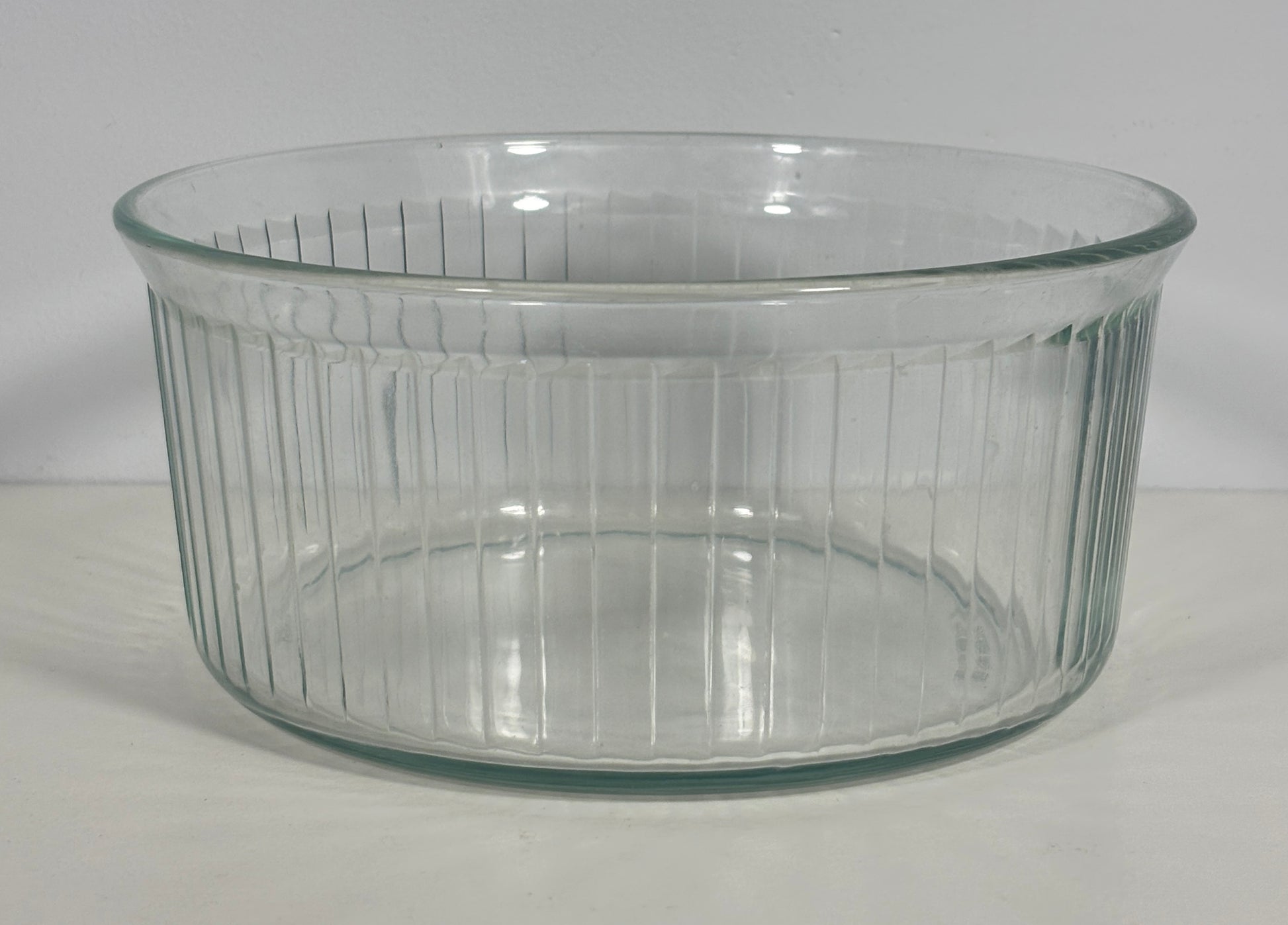 Pyrex France Clear Ribbed Soufflé Dish