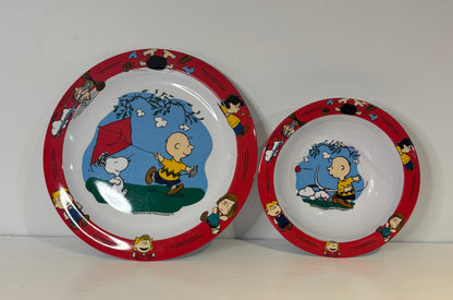 Charlie Brown and Snoopy Shatterproof Kids Plate and Bowl
