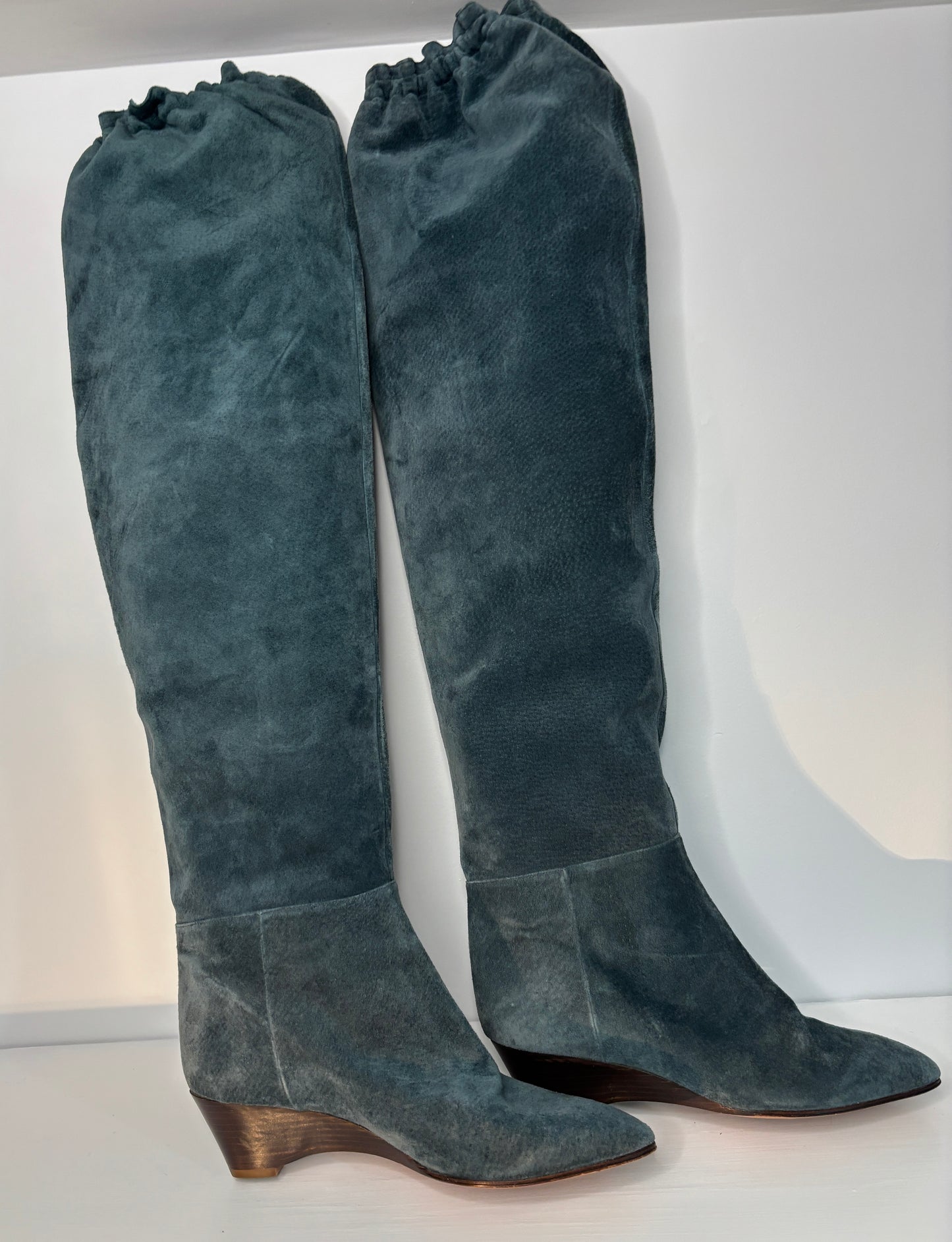 Veto Cuoio Italy Green Suede Women’s Knee High Boots 39 US8.5