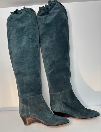 Veto Cuoio Italy Green Suede Women’s Knee High Boots 39 US8.5