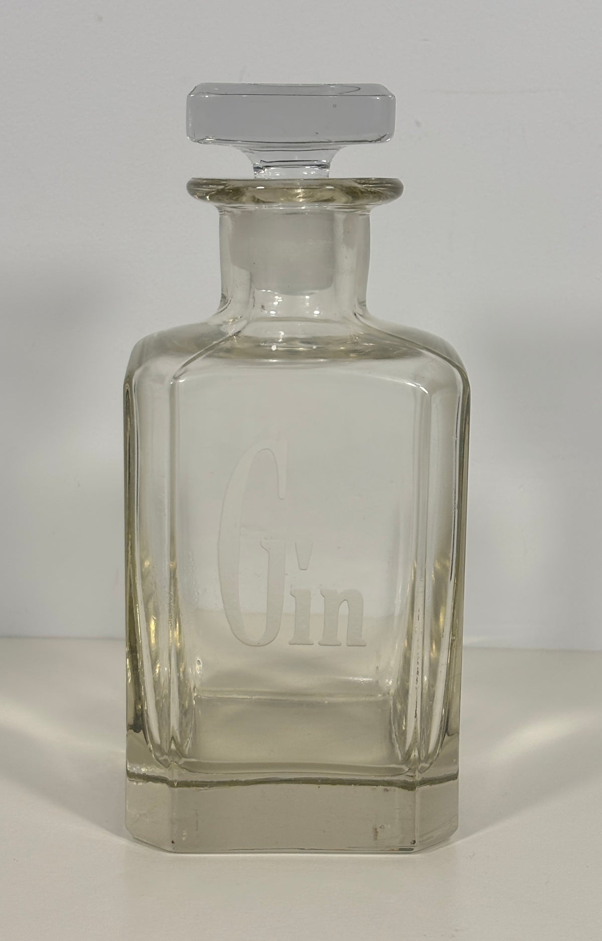 Square Etched Crystal Gin Decanter