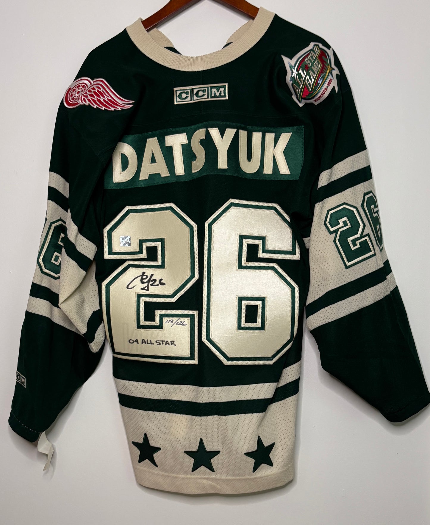 Hockey jersey with 'Datsyuk' and number '26' on a white background