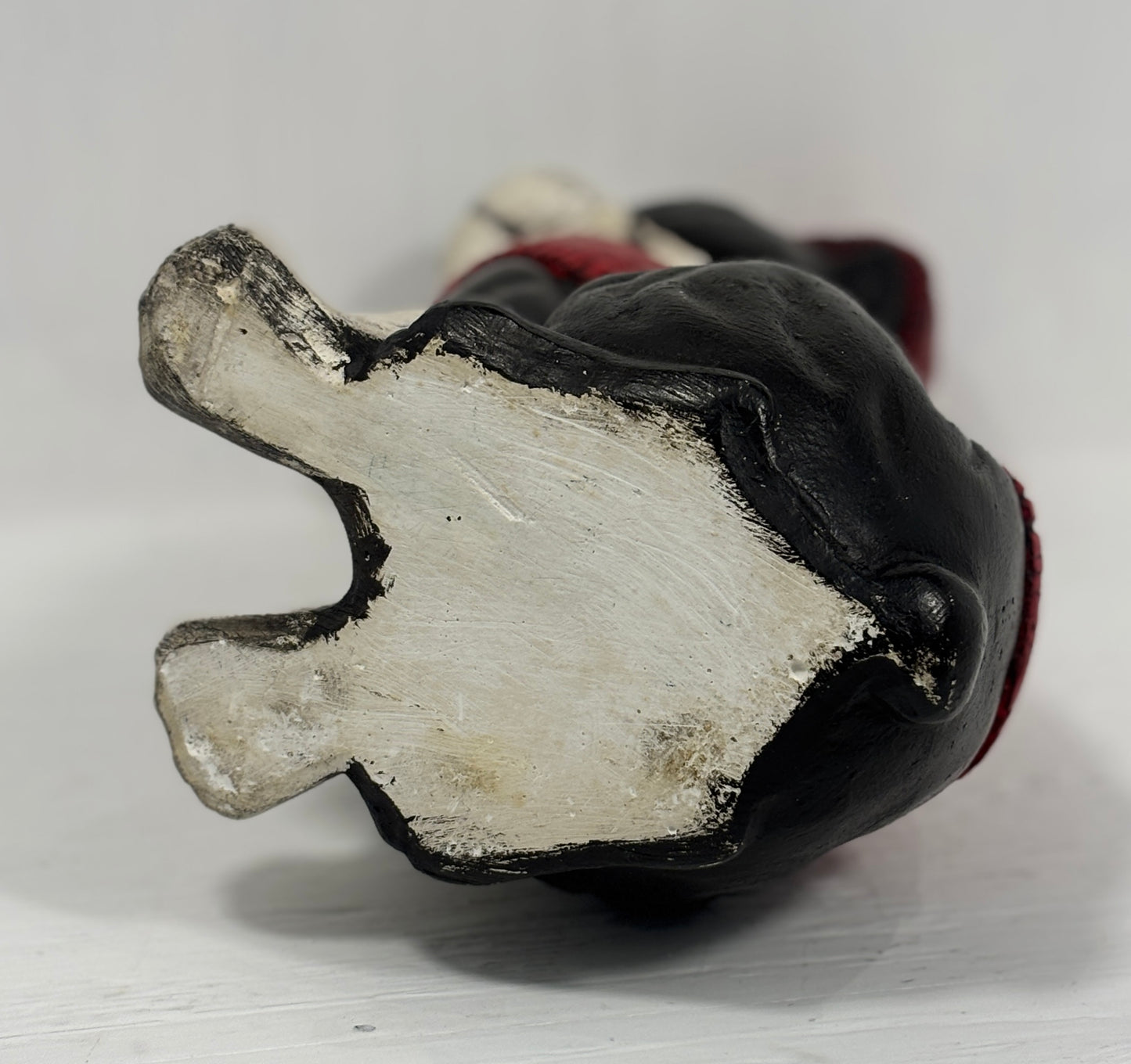 Boston Terrier Red Vest and Cap Heavy Doorstop Statuette