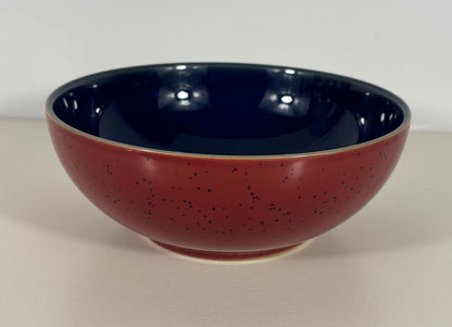 Denby Harlequin Red and Blue Soup Bowl
