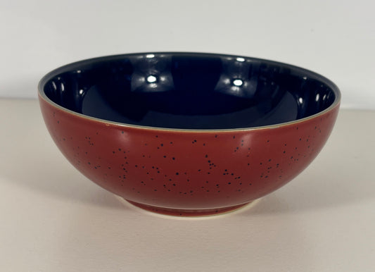 Denby Harlequin Red and Blue Soup Bowl