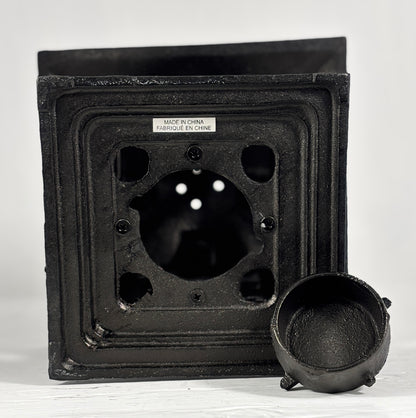 Japanese Cast Iron Pagoda Garden Lantern With Butterfly Motif