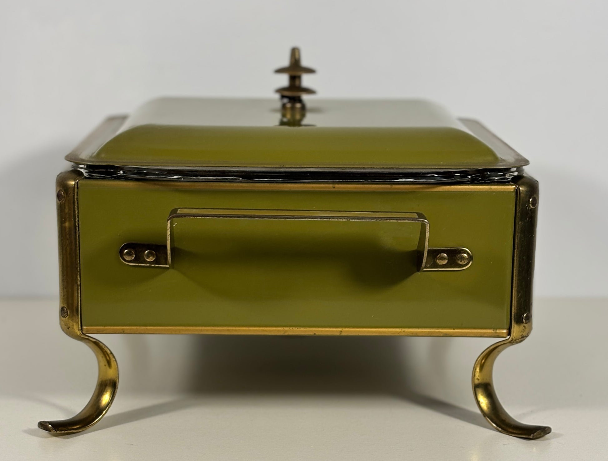 Anchor Hocking Fire King Vintage Green Chafing Dish and Cake Dish