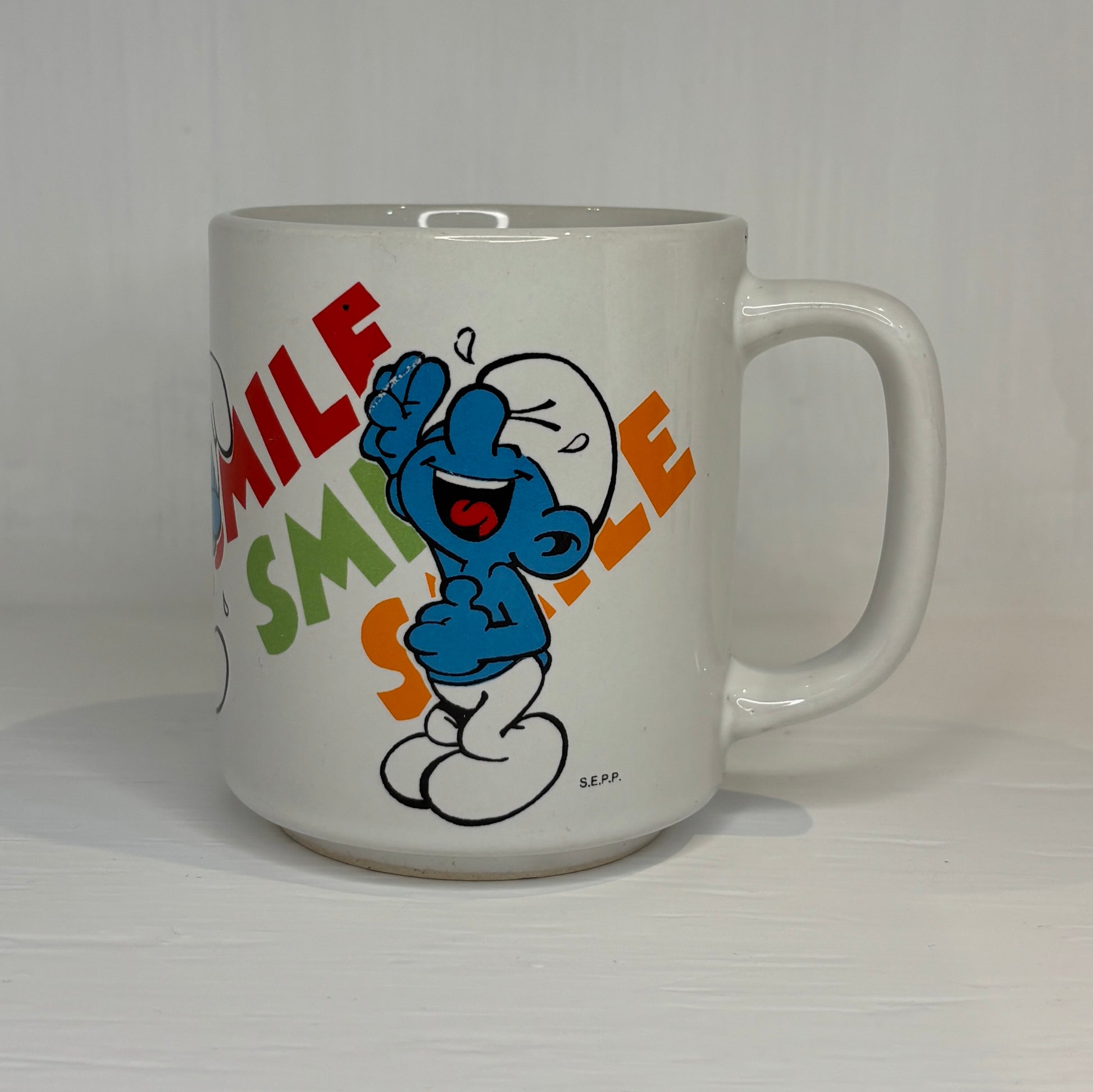 Vintage Smurf Smile Coffee Mug