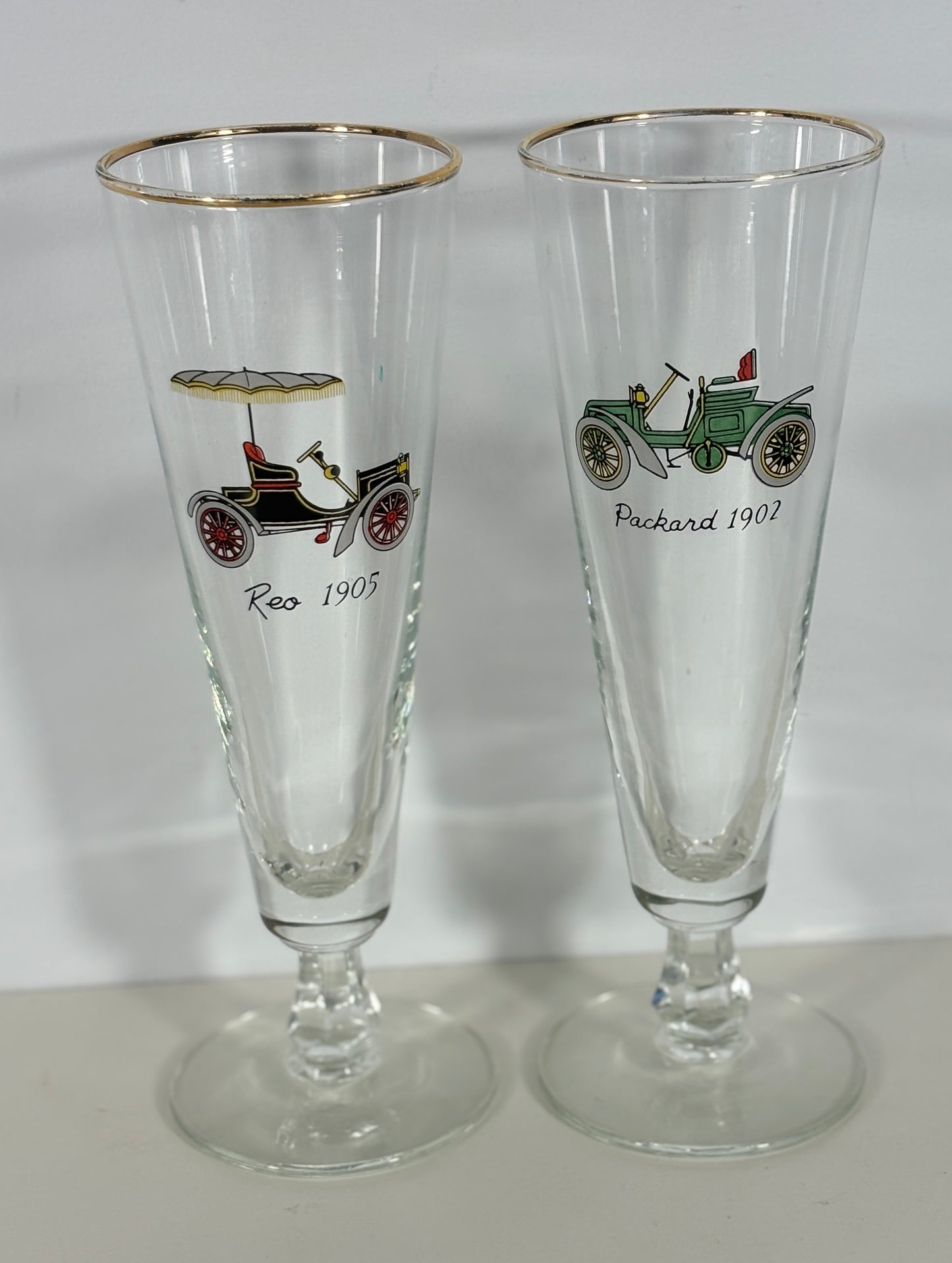 1960s Libbey Vintage Classic Cars Pilsner Glasses Set