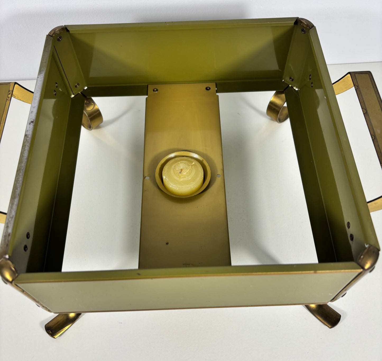 Anchor Hocking Fire King Vintage Green Chafing Dish and Cake Dish