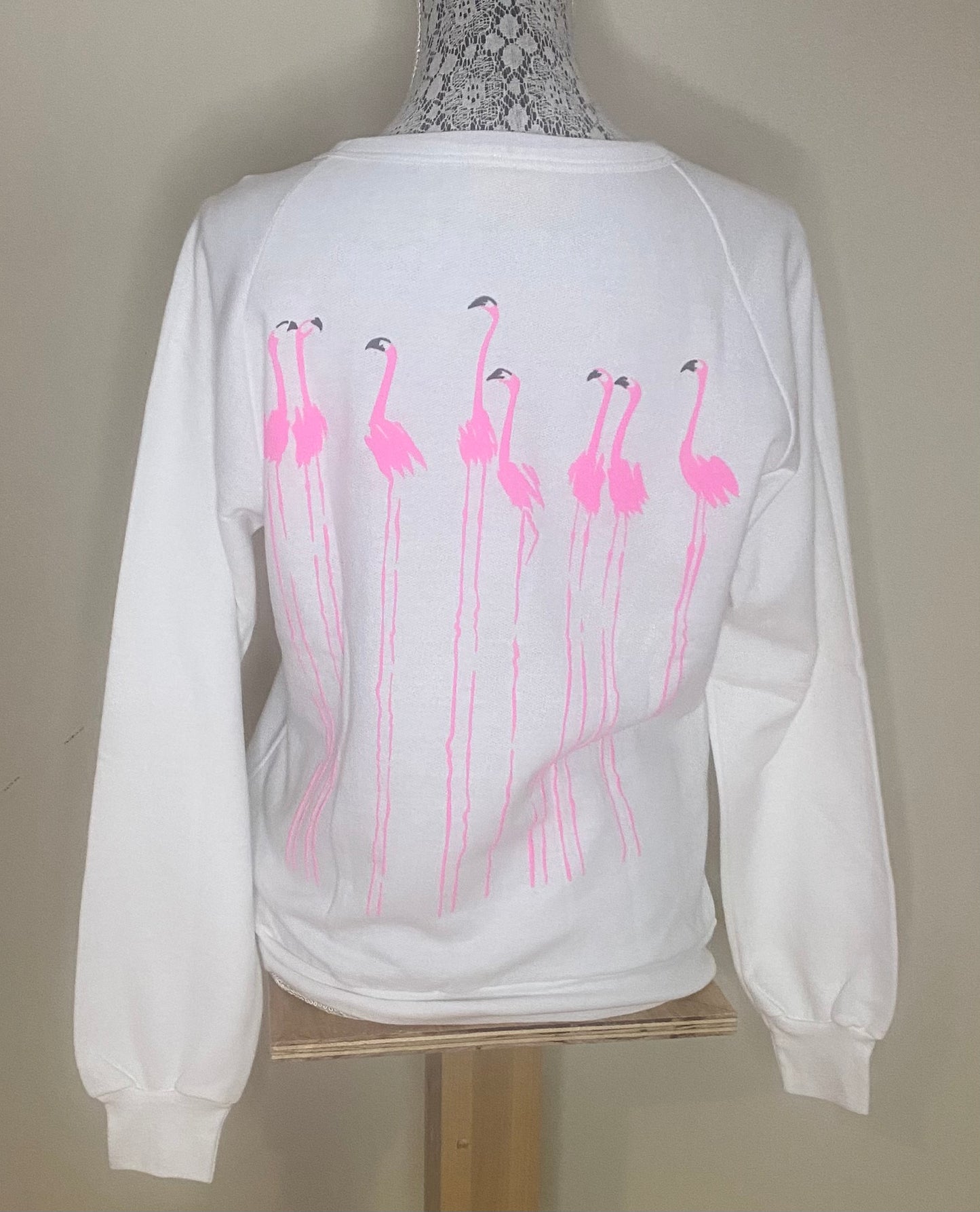 Hampstead House Vintage Pink Flamingo Sweatshirt Adult Small