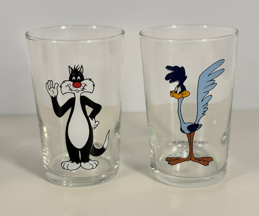 1989 Warner Bros Sylvester and Road Runner Glasses